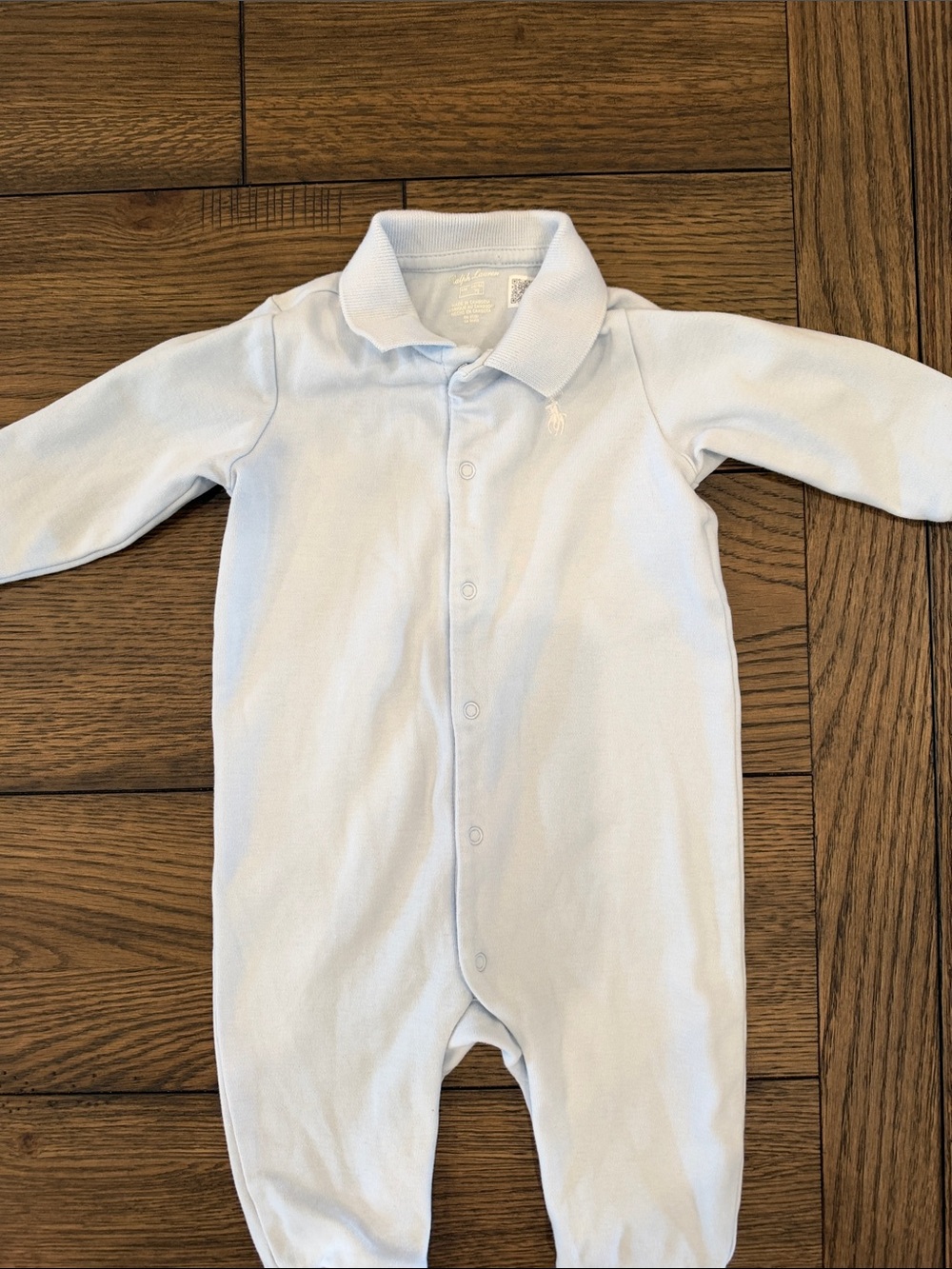 Ralph Lauren Light Blue Baby One-Piece Snap Romper 6M